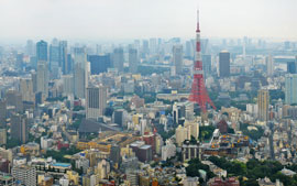 Panorama taken from the top of Mori Tower, Tokyo, Japan