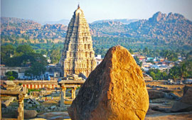 Virupaksha Temple in the ruins of Vijayanagara, Hampi, India