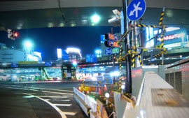 Long Exposure Panorama in Shibuya, Tokyo, Japan