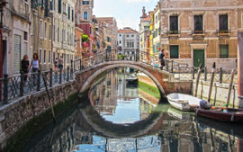 One of the many bridges in Venice, Italy
